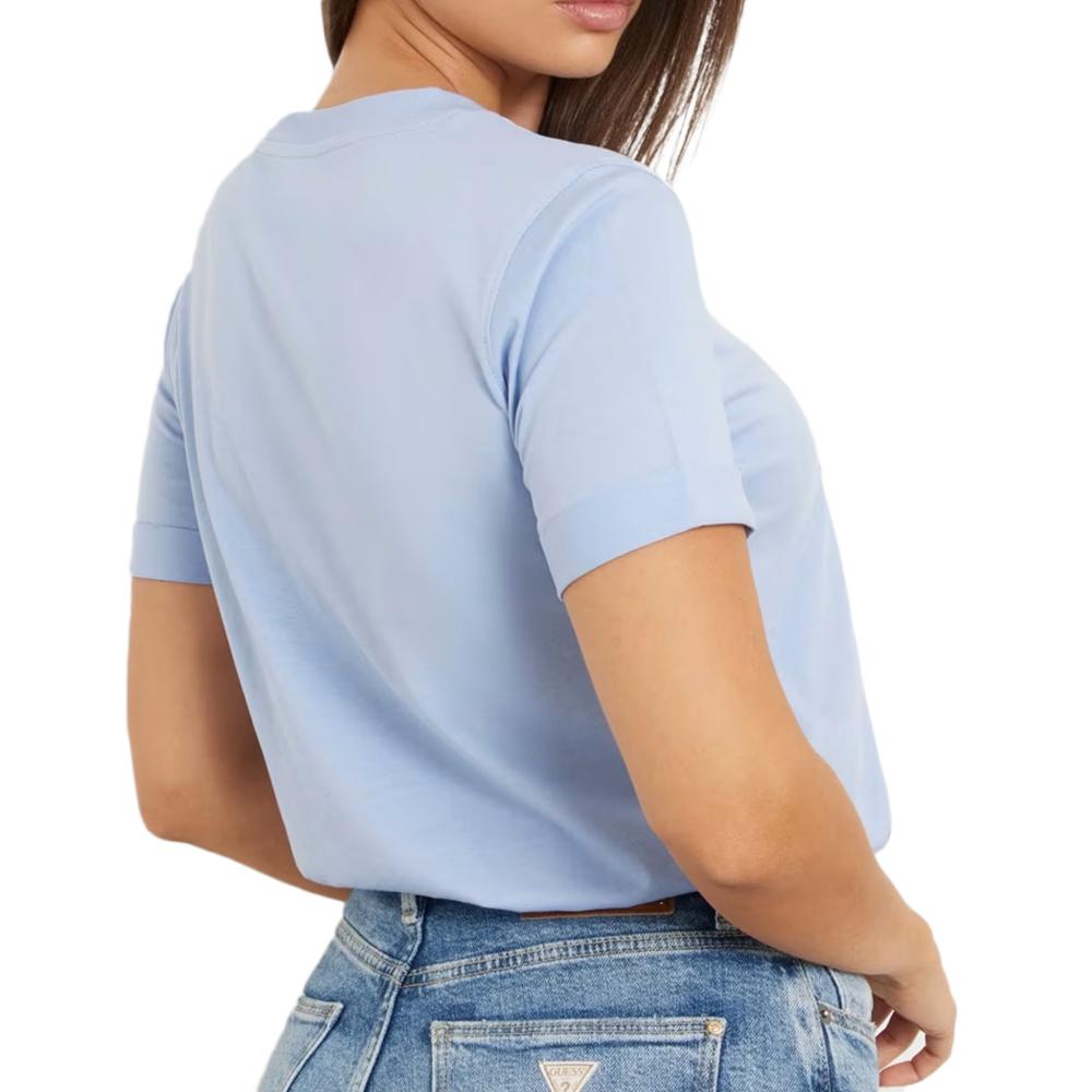 T-shirt Bleu Femme Guess Glittery vue 2