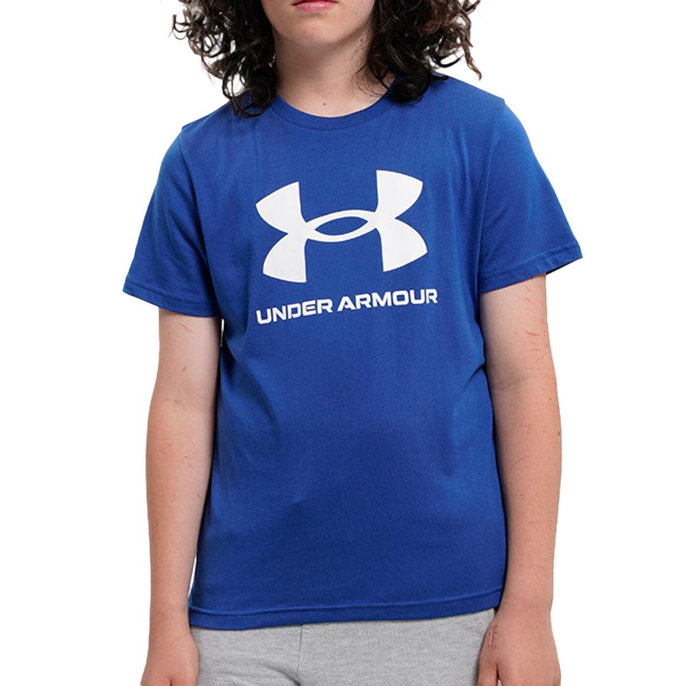 T-shirt Bleu Roi Garçon Under Armour Sportstyle Logo s pas cher