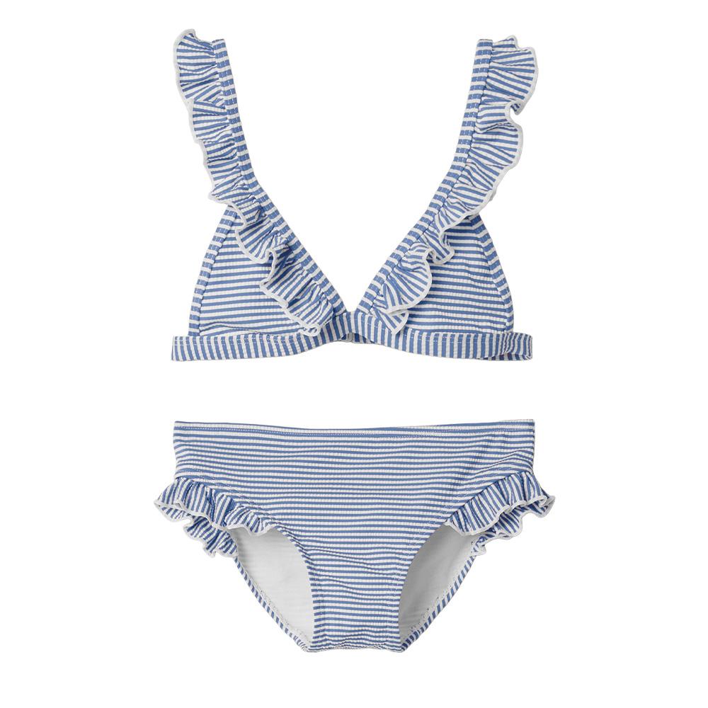 Maillot de bain 2 pièces Bleu/Blanc Fille Name It Zannah pas cher