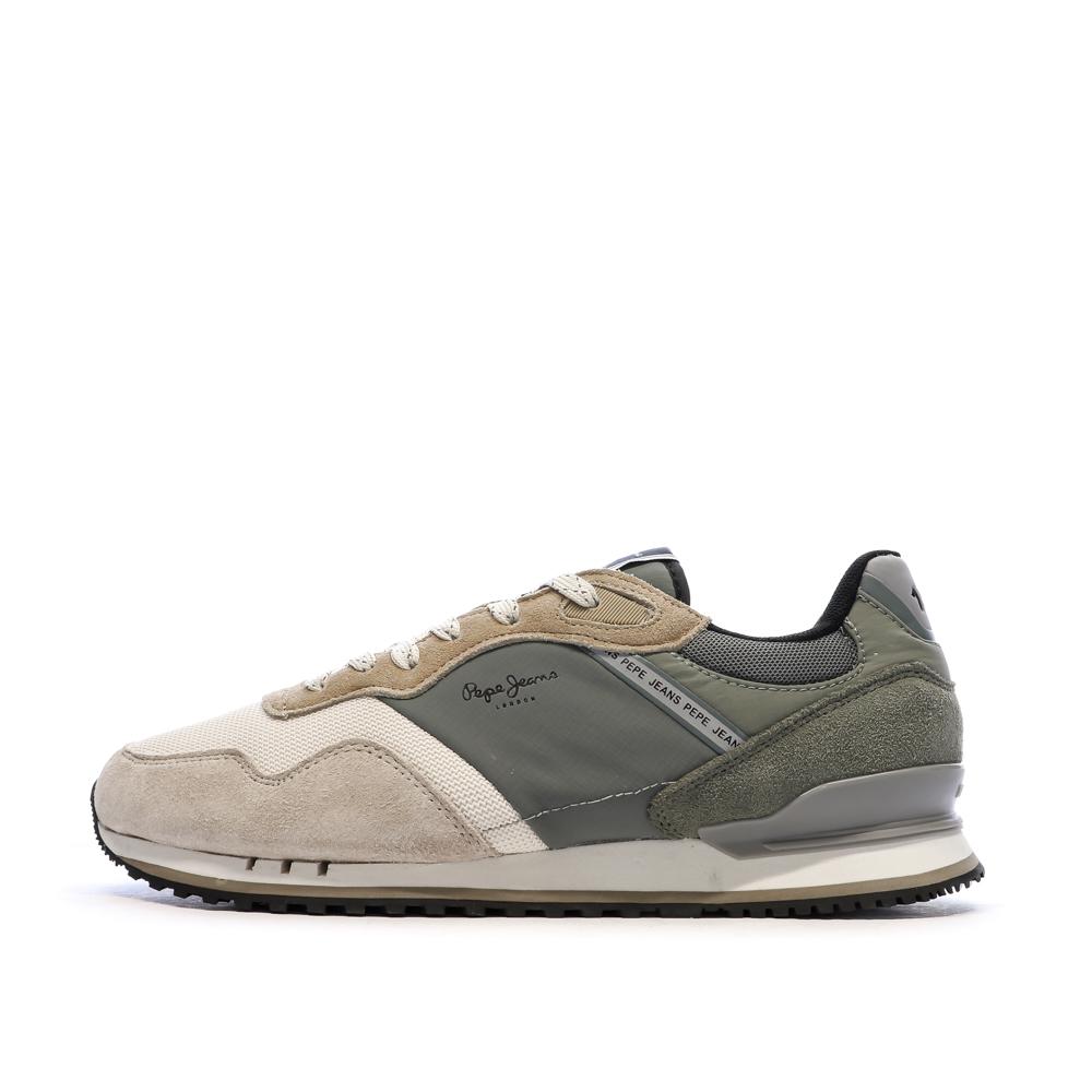 Baskets Kaki Homme Pepe jeans London Mind pas cher