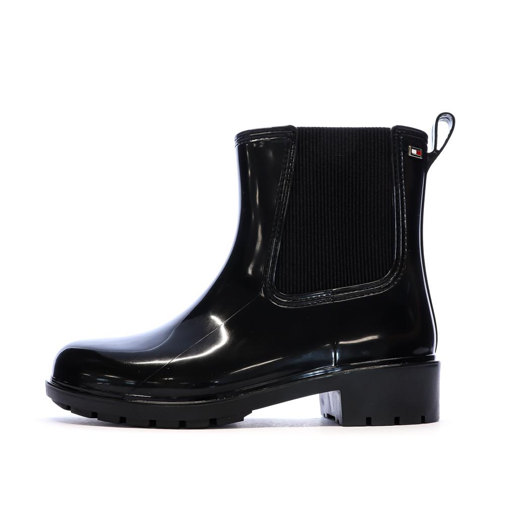 Bottes de Pluie Noir Femme Tommy Hilfiger Flag Hardware Rainbow pas cher