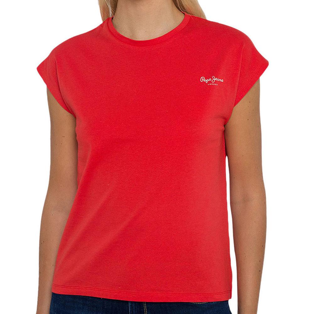 T-shirt Rouge Femme Pepe jeans Bloom0 pas cher