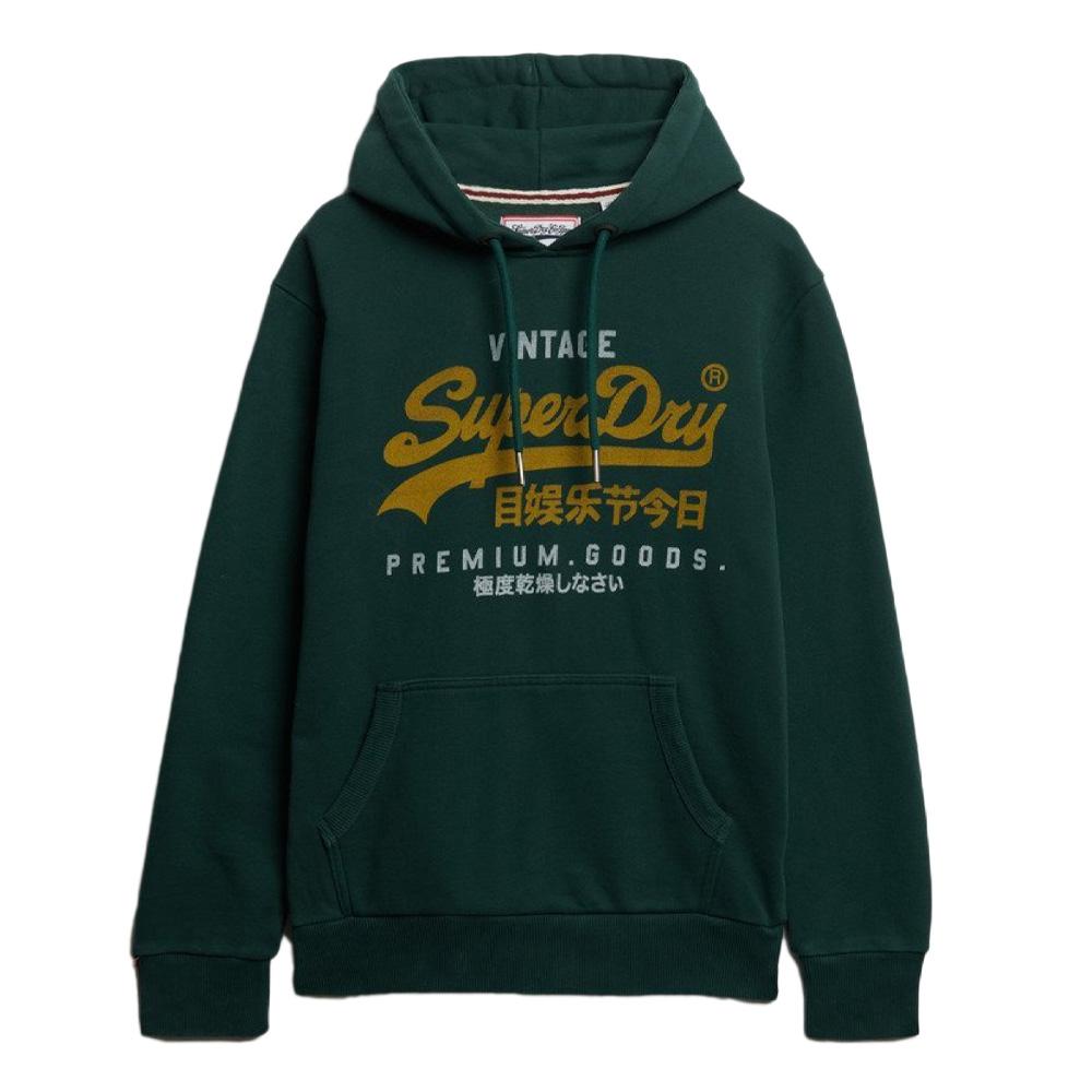 Sweat à Capuche Vert Foncé Homme Superdry Duo Classic pas cher