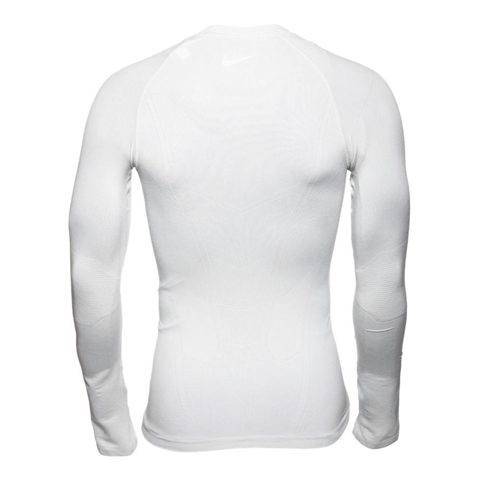 T-shirt Manches Longues Blanc Homme technique Nike Pro vue 2