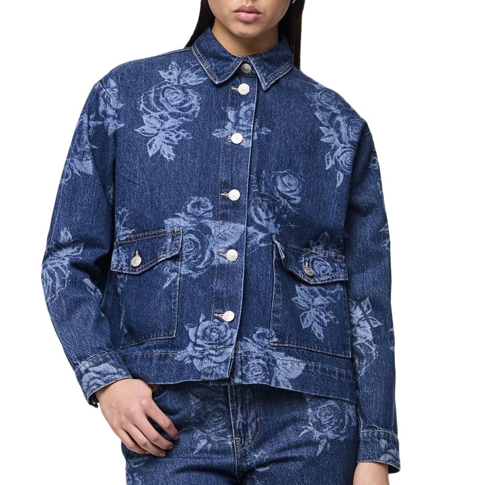 Chemise Bleu Femme Pieces Flora pas cher