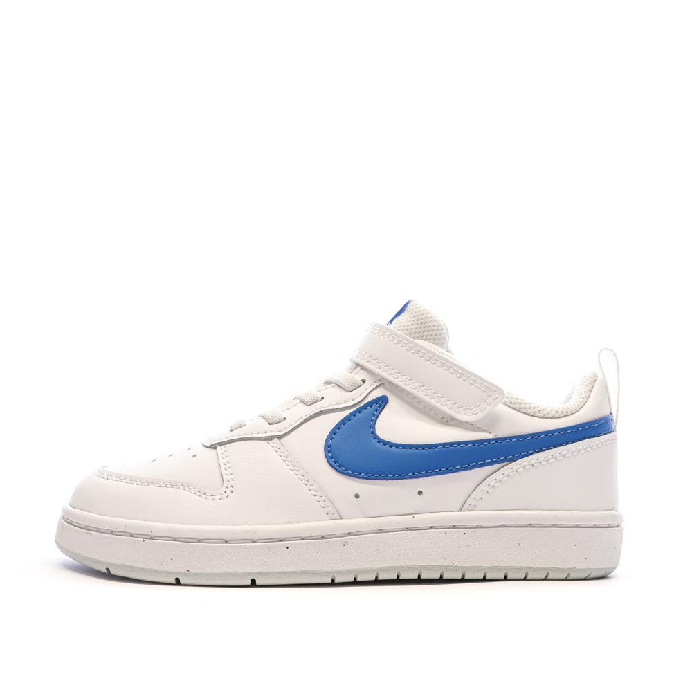 Baskets Blanches/Bleu Garçon Nike Court Borough Low 2 pas cher