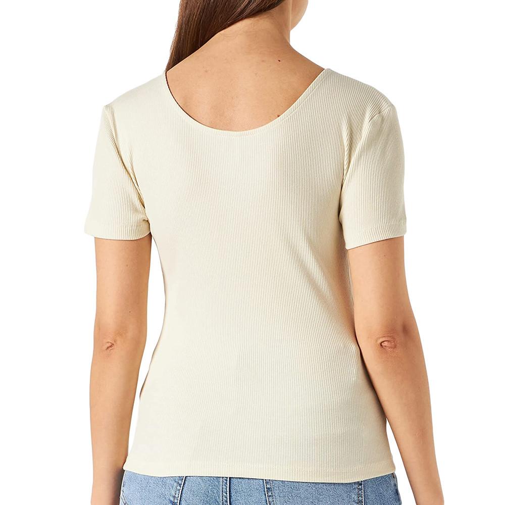 T-shirt Écru Only simple vue 2