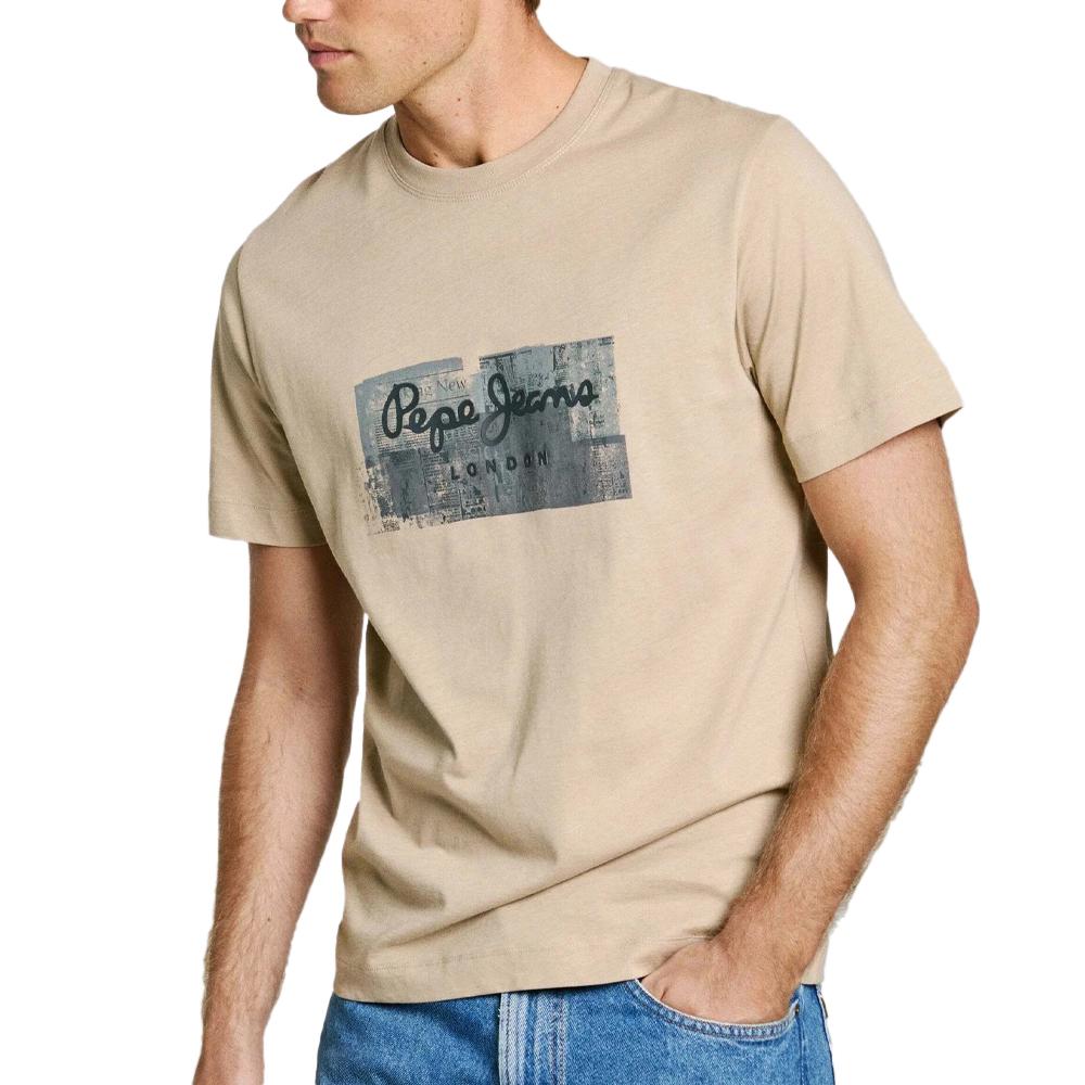 T-shirt Marron Clair Homme Pepe jeans Connor pas cher