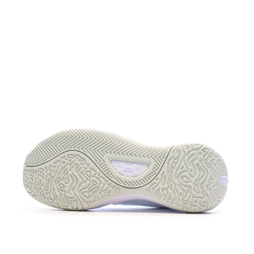 Chaussures de Basket Blanche/Beige Homme Under Armour Lockdown 6 vue 5
