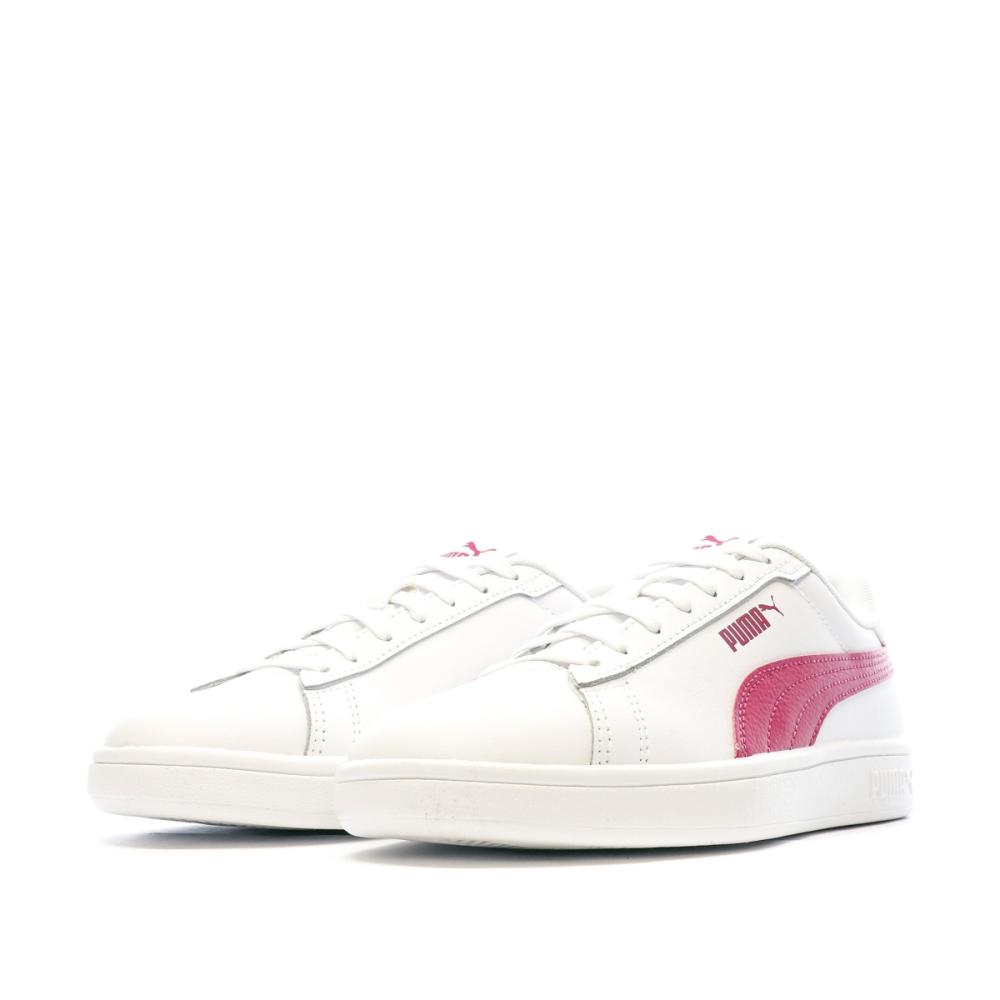 Baskets Blanches/Rouges Fille Puma Smash 3.0 vue 6