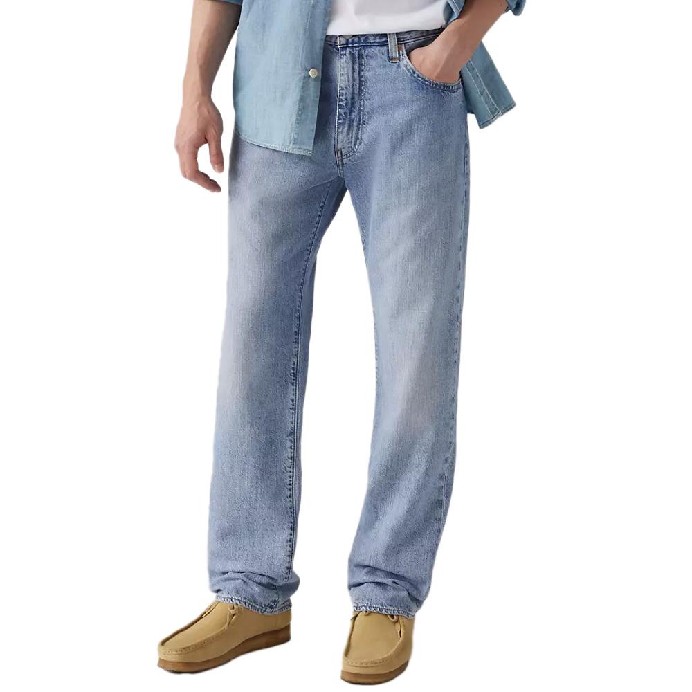 Jean 555 Bleu Délavé Homme Levi's Relaxed Straight 000LO pas cher