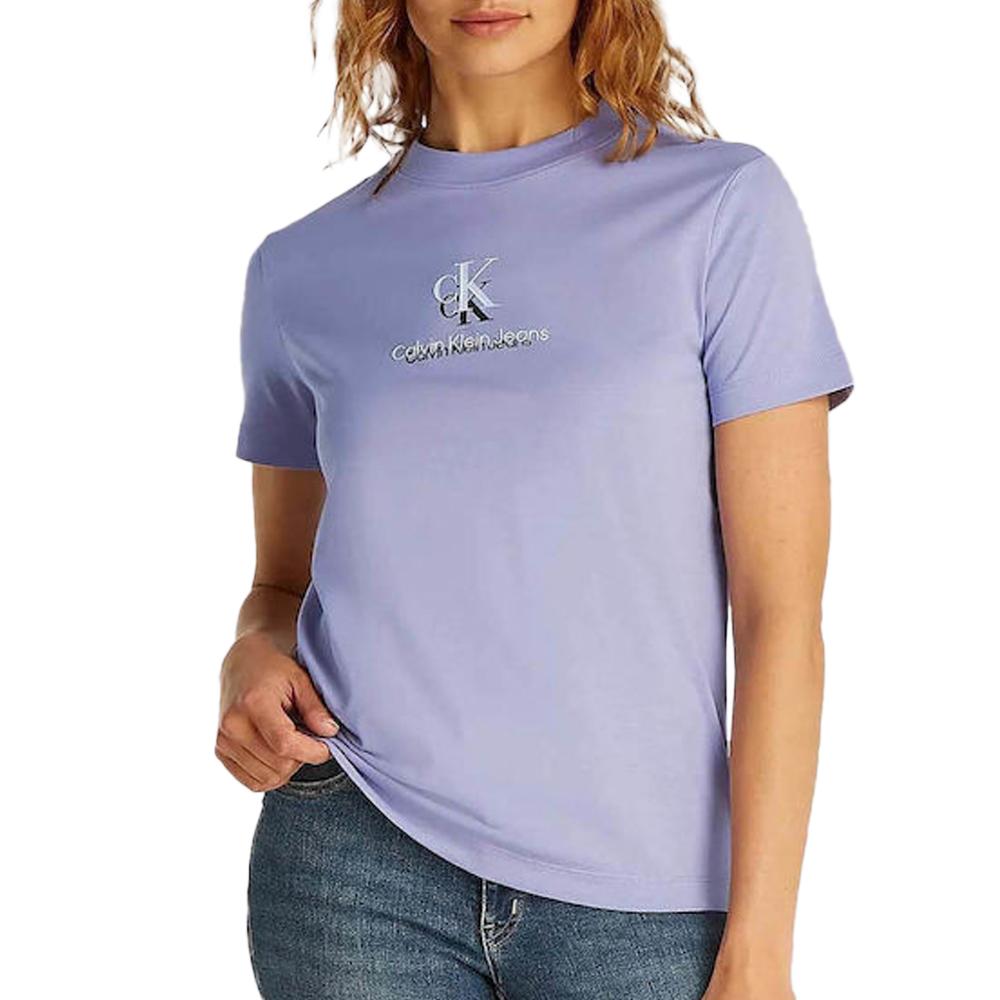 T-shirt Mauve Femme Calvin Klein Jeans Shadow Graphic Regul Persian pas cher