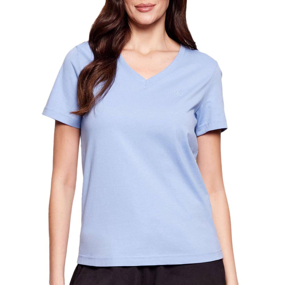 T-Shirt Bleu Femme Calvin Klein Jeans Archive LV047B205G pas cher