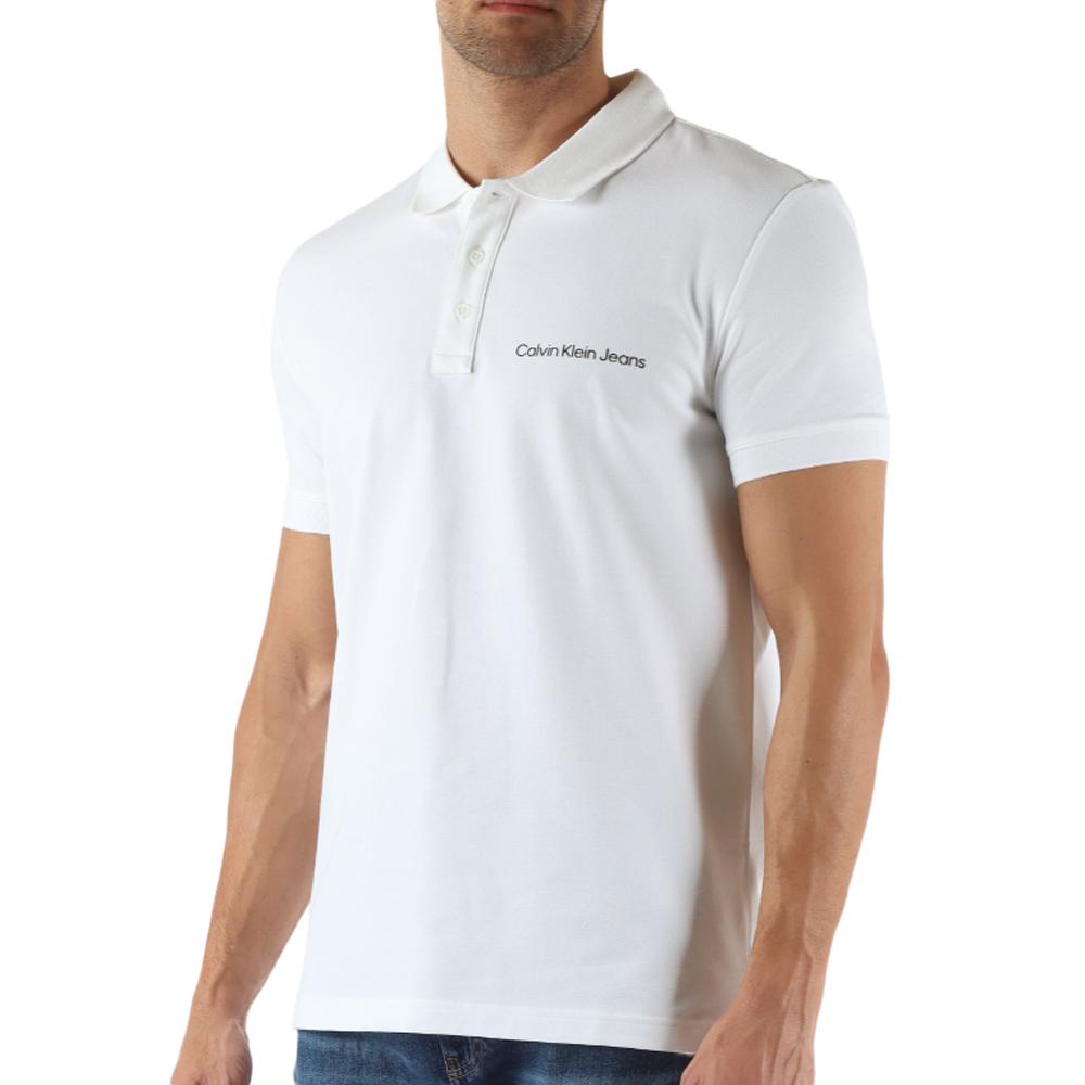 Polo Blanc Homme Calvin Klein Jeans Institutional pas cher
