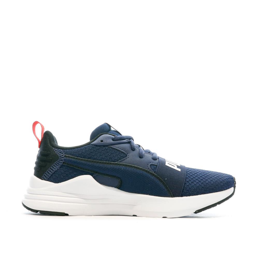 Baskets Marines/Blanches/Rouges Garçon Puma Wired vue 2