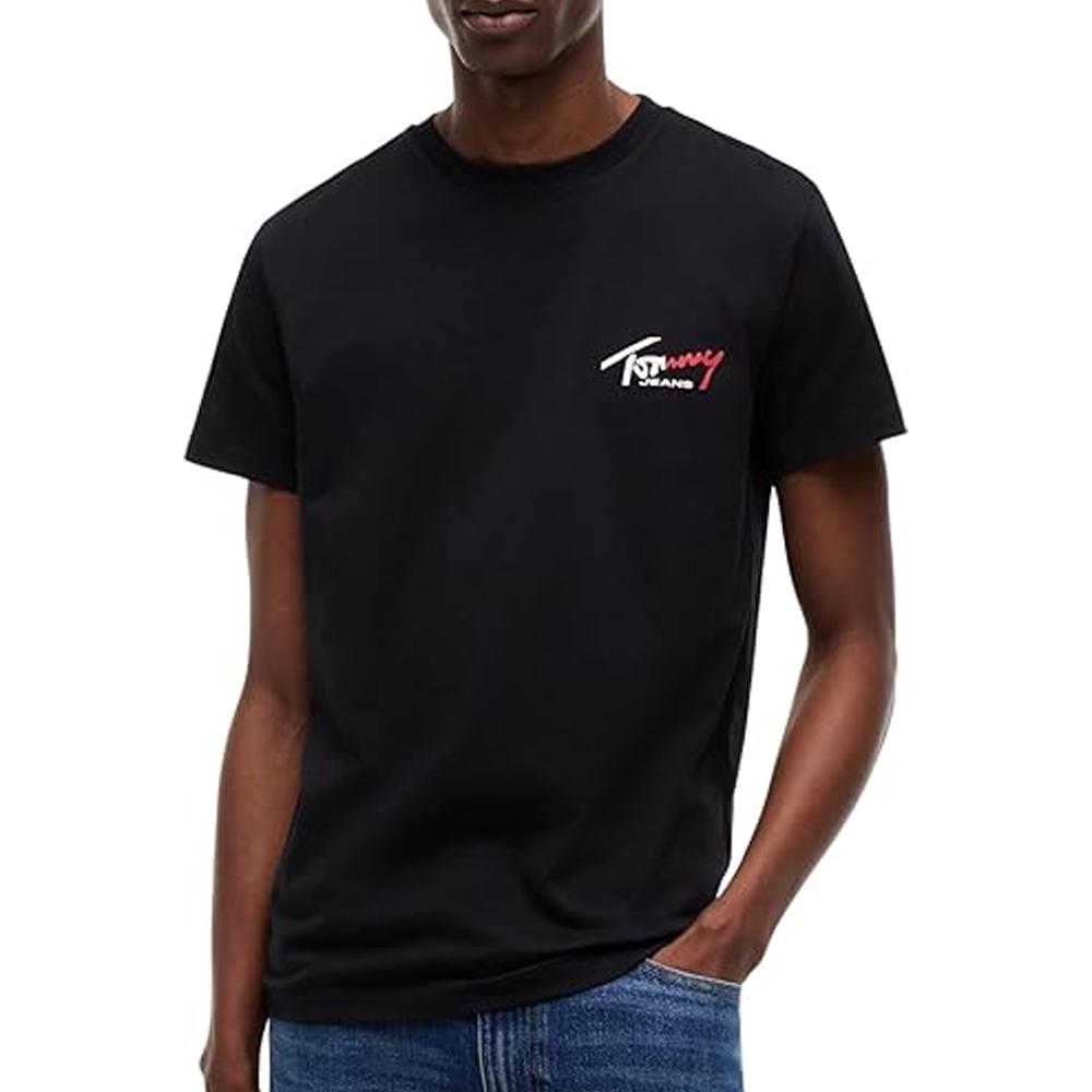 Camiseta negra de hombre Tommy Hilfiger Slim barato