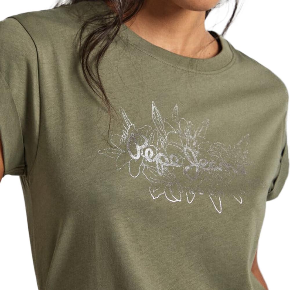T-shirt Vert Femme Pepe jeans Helen vue 3