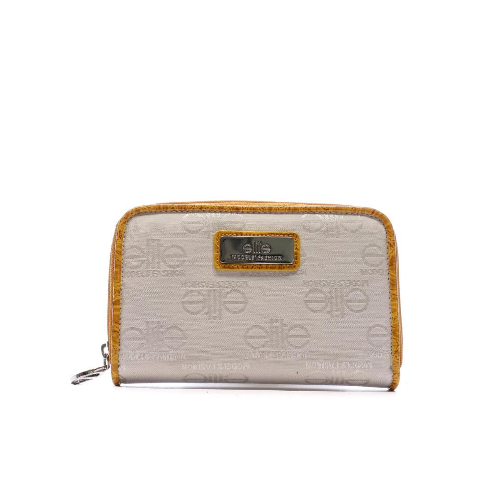 Porte monnaie Blanc/Jaune Femme Elite E9881 pas cher