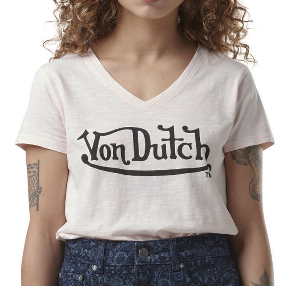 T-shirt Rose Femme Von Dutch Slub pas cher