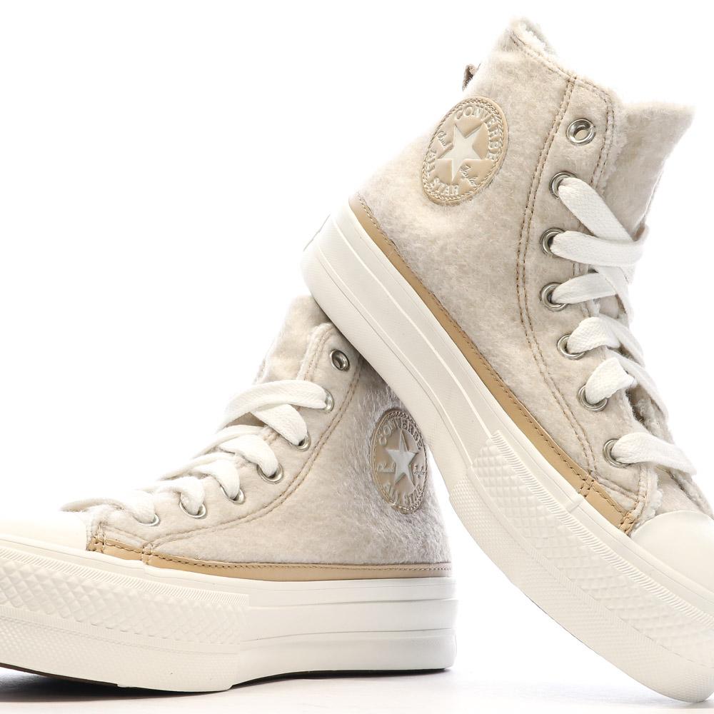 Baskets Beiges Femme Converse Chuck Taylor All Star Lift vue 7