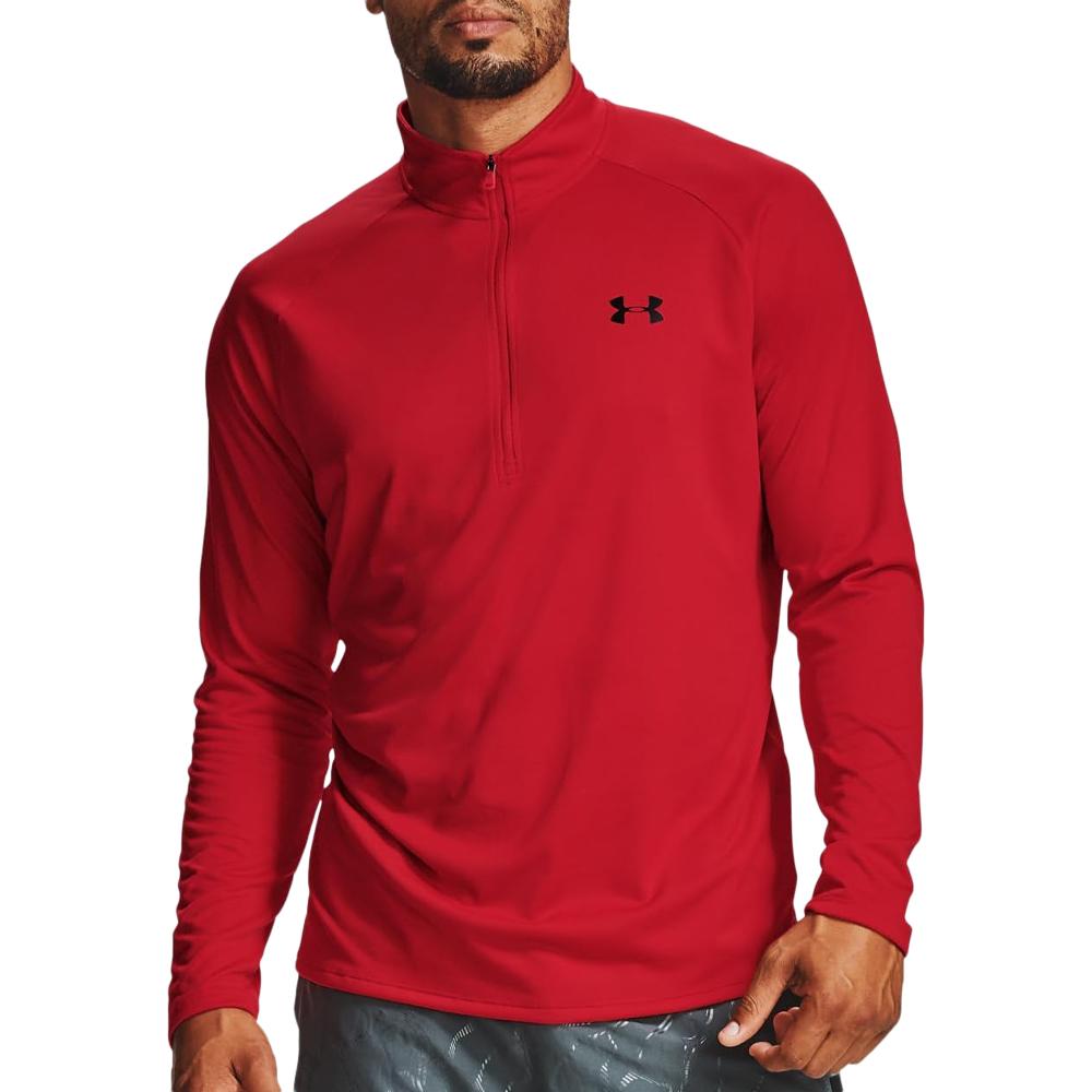 Sweat 1/2 zip Rouge Homme Under Armour Tech 2.0 pas cher