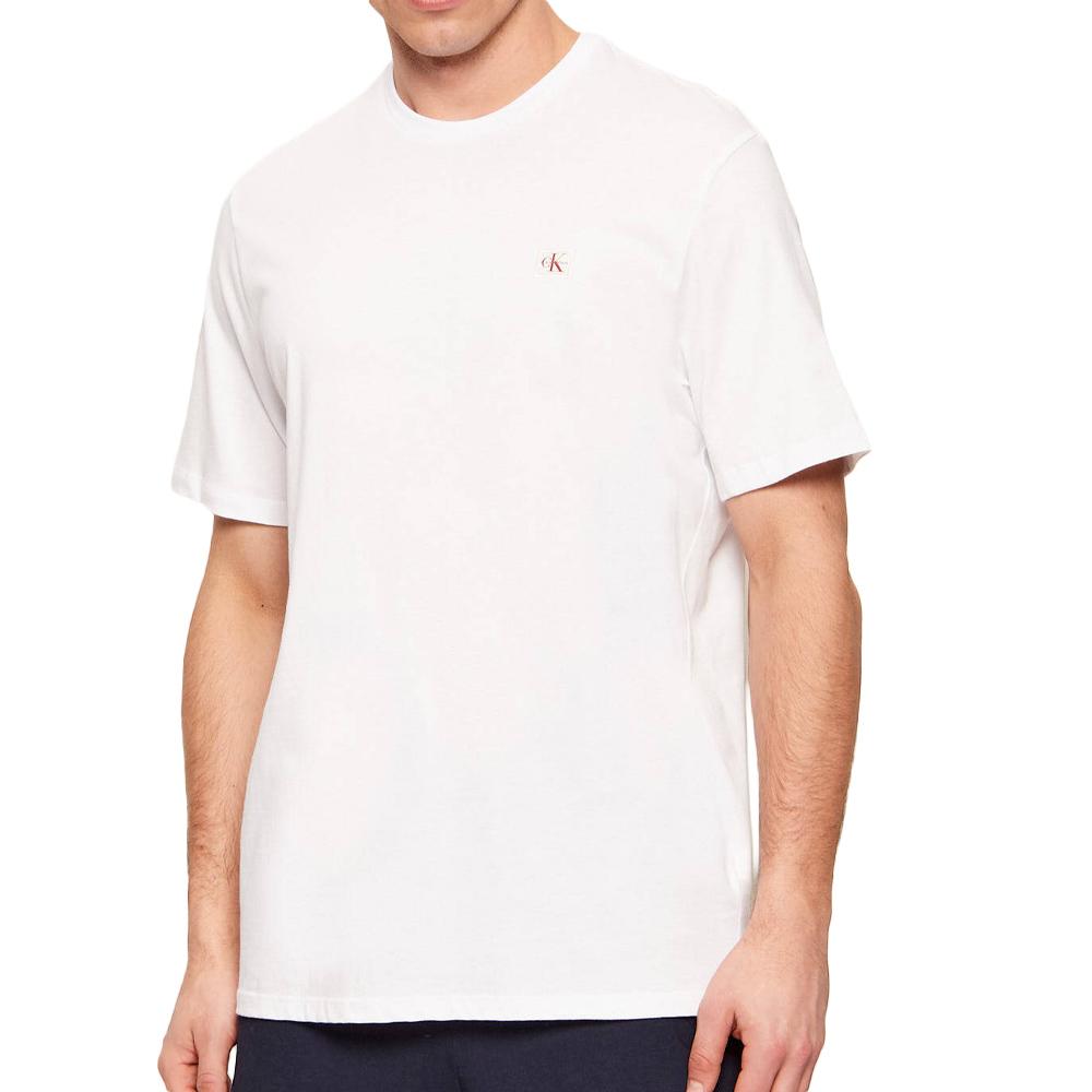 2er-Pack T-Shirts für Herren in Weiß/Blau von Calvin Klein Jeans mit Ss-Emblem Ansicht 2