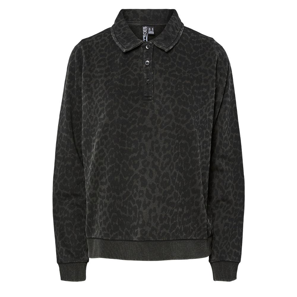 Polo Manches Longues Noir Femme Pieces Jackie pas cher