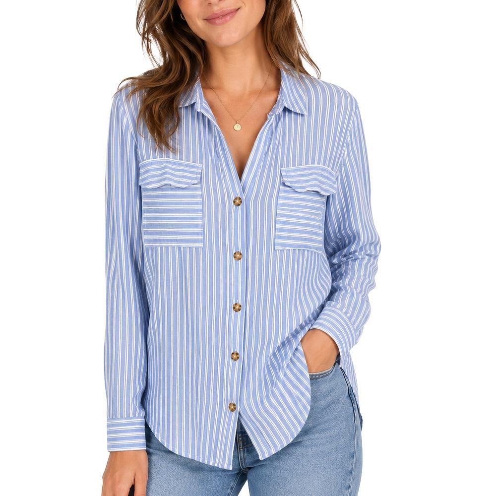 Chemise Bleu clair/Blanc Femme Vero Moda Bumpy pas cher