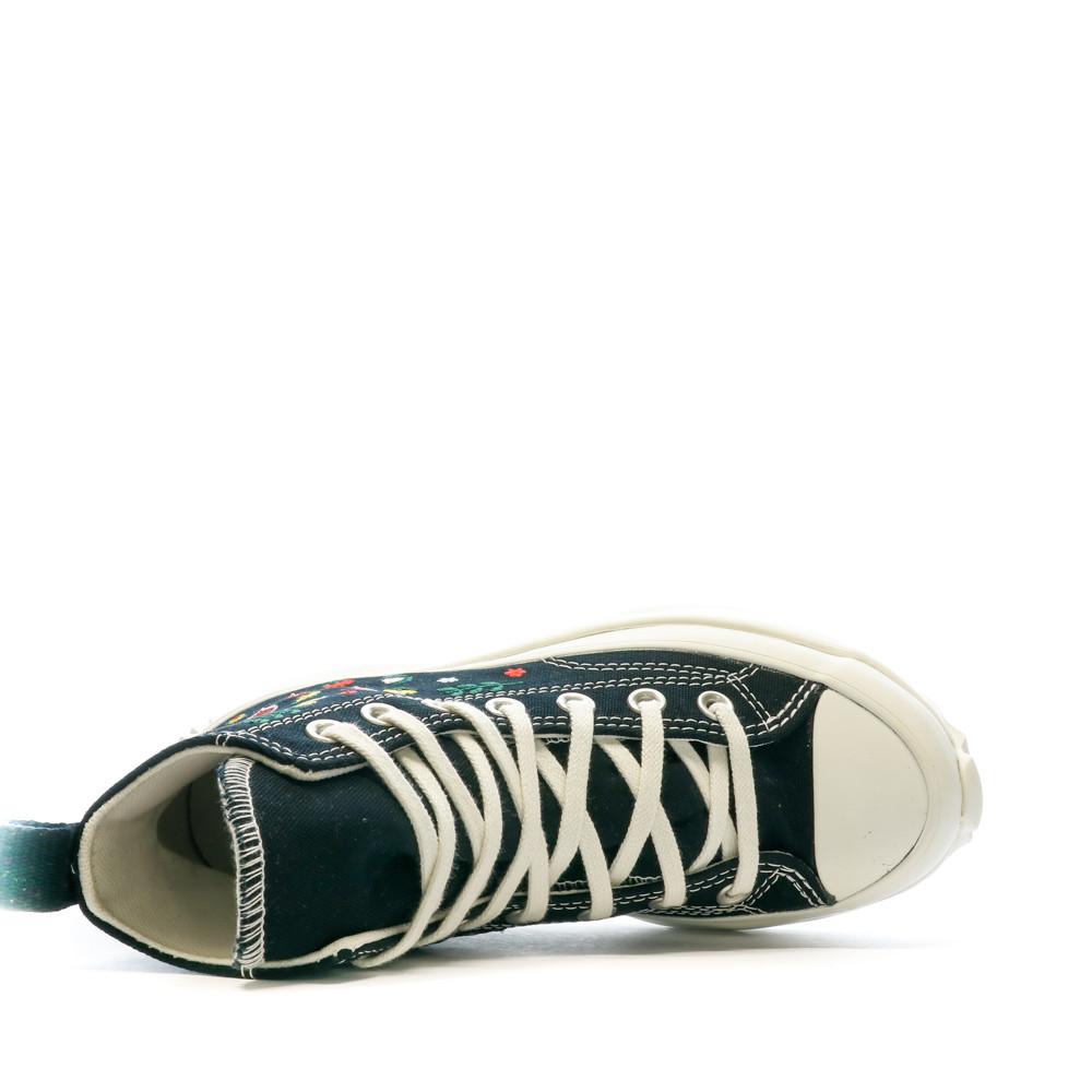 Baskets Noir Femme Converse Run Star Fleurs vue 4