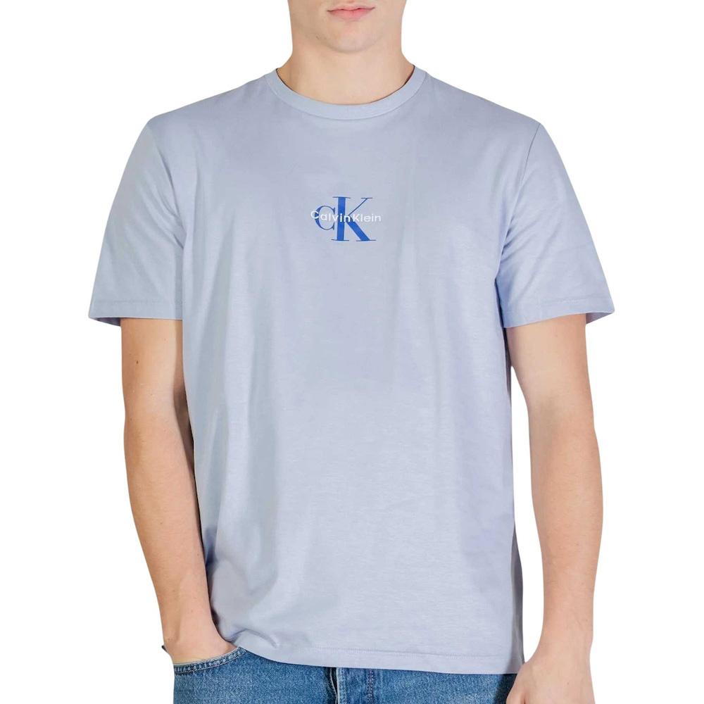 T-Shirt Bleu Homme Calvin Klein Jeans 30s Micro pas cher