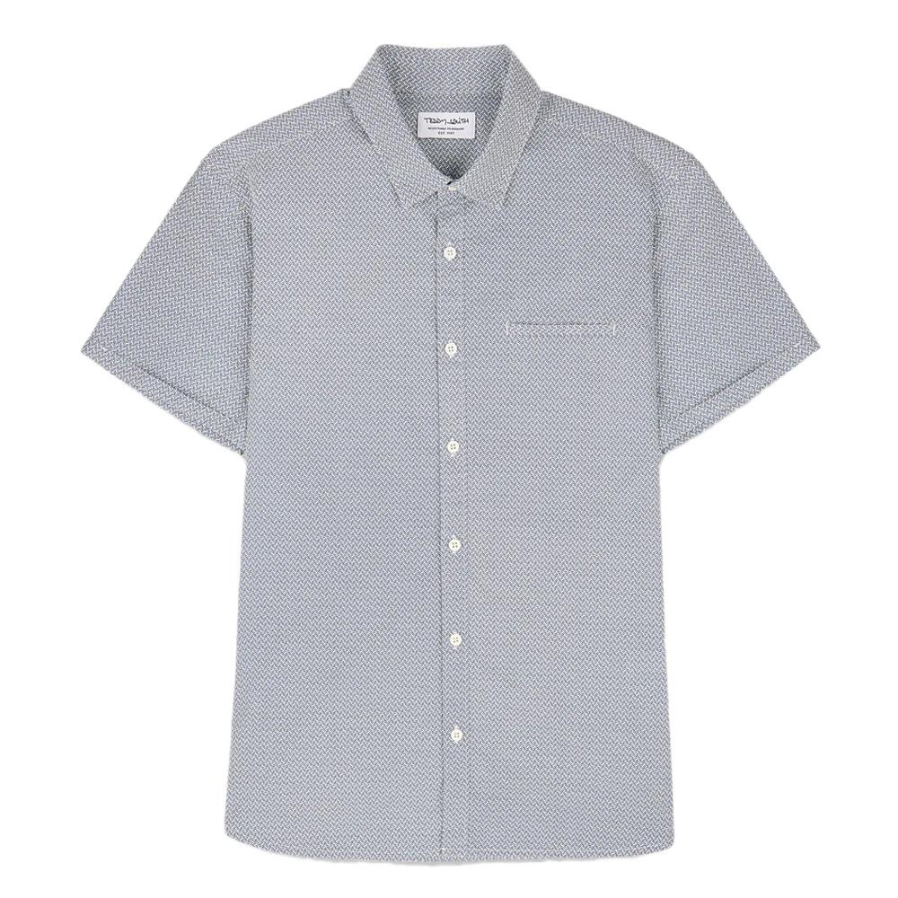 Chemise Bleu à Motifs Homme Teddy Smith Cut 10711556D vue 2