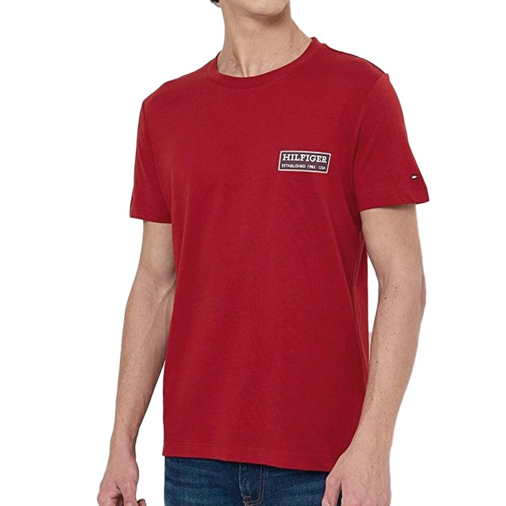 T-shirt Rouge Homme Tommy Hilfiger Printed pas cher