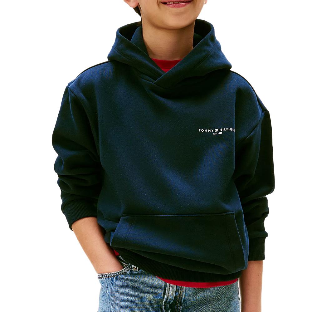 Sweat Marine Garçon Tommy Hilfiger Mini Corp Hoodie pas cher