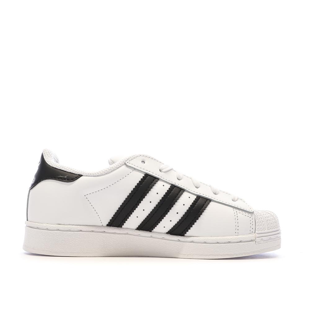 Baskets Blanches/Noires Garçon/Fille Adidas Superstar vue 2