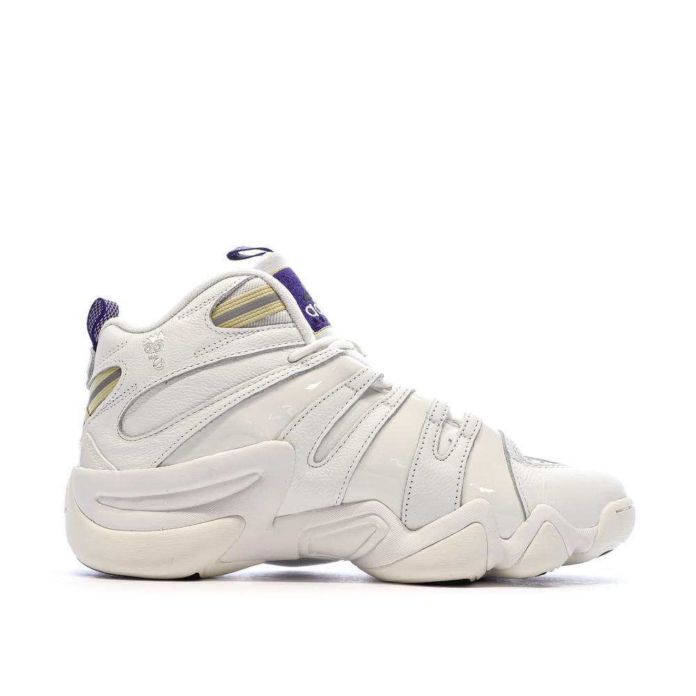Chaussures de basketball Blanches/Violettes Homme Adidas Crazy 8 vue 2