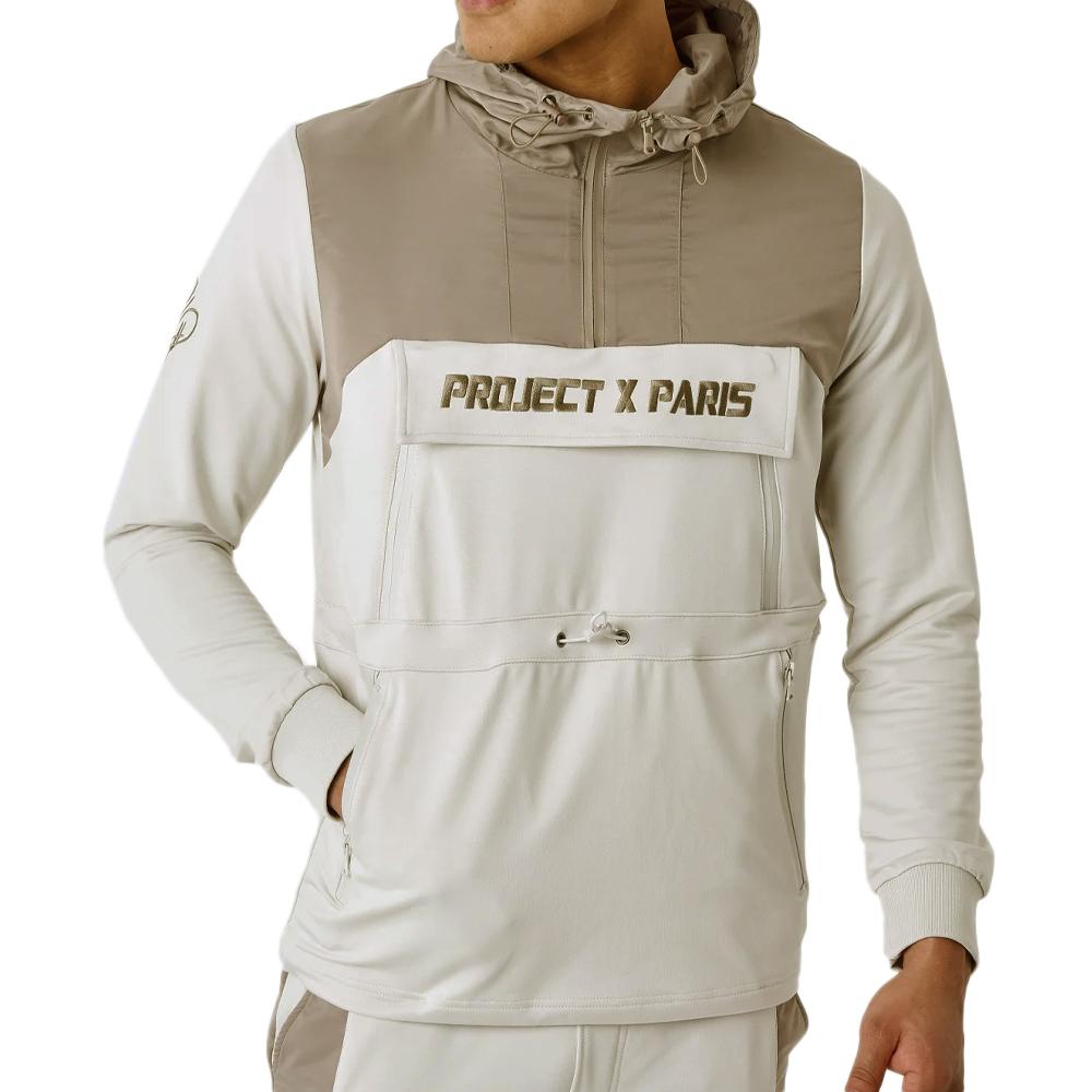 Sweat à Capuche Beige/Marron Homme Project X Paris Bicolore pas cher