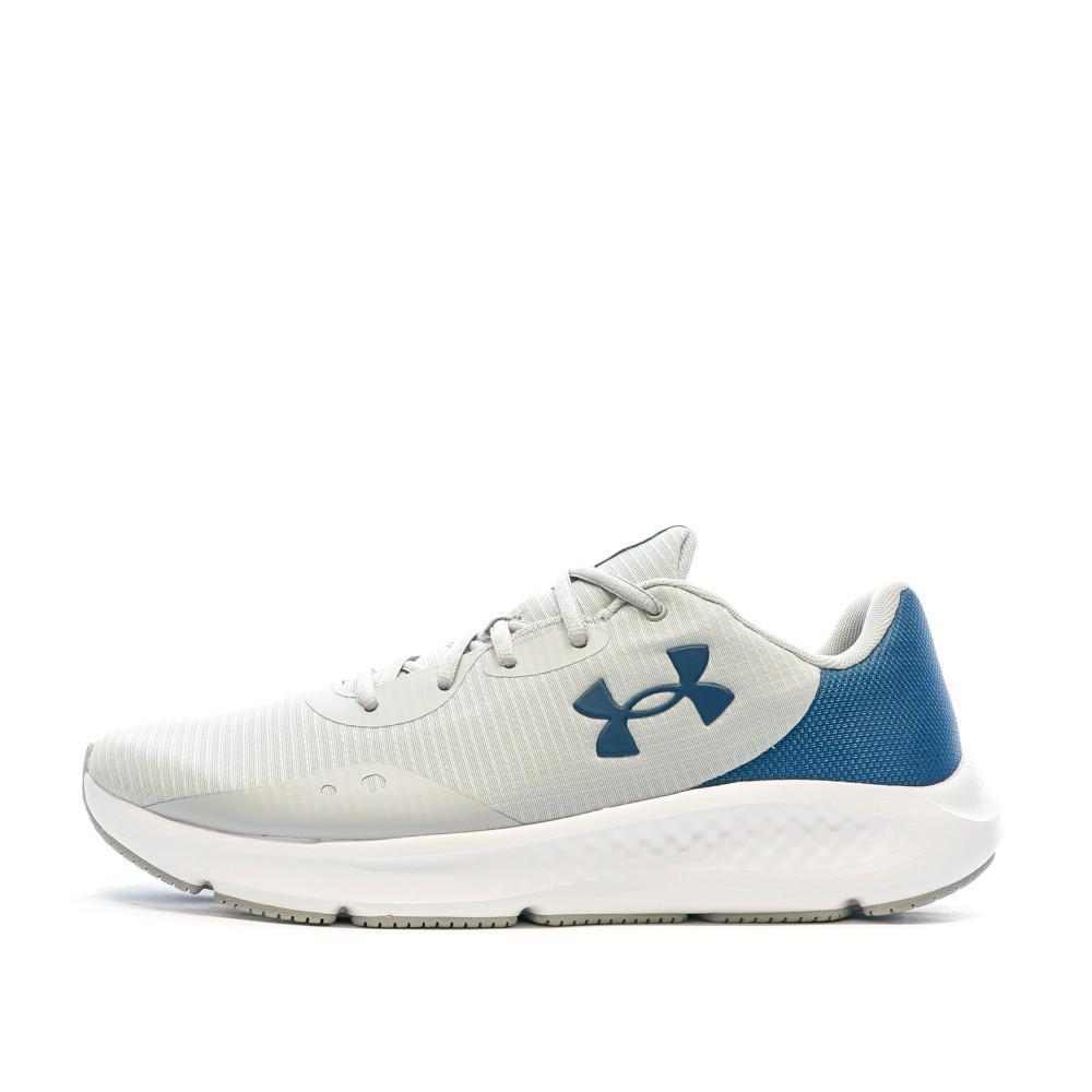 Chaussures de Running Blanc/Bleu Homme Under Armour Charged Pursuit 3 Tech pas cher