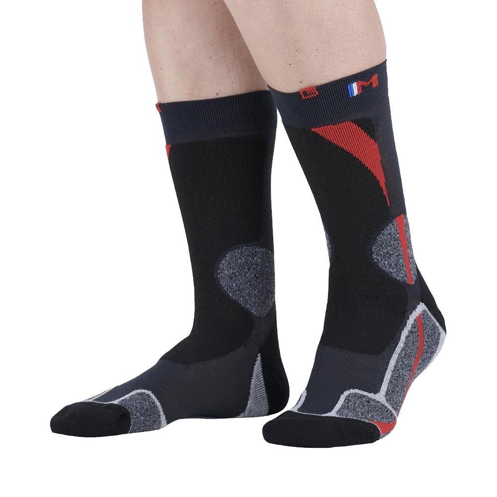 X1 Paire de Chaussettes Noir/Rouge Mixte Monnet Trek Expert pas cher