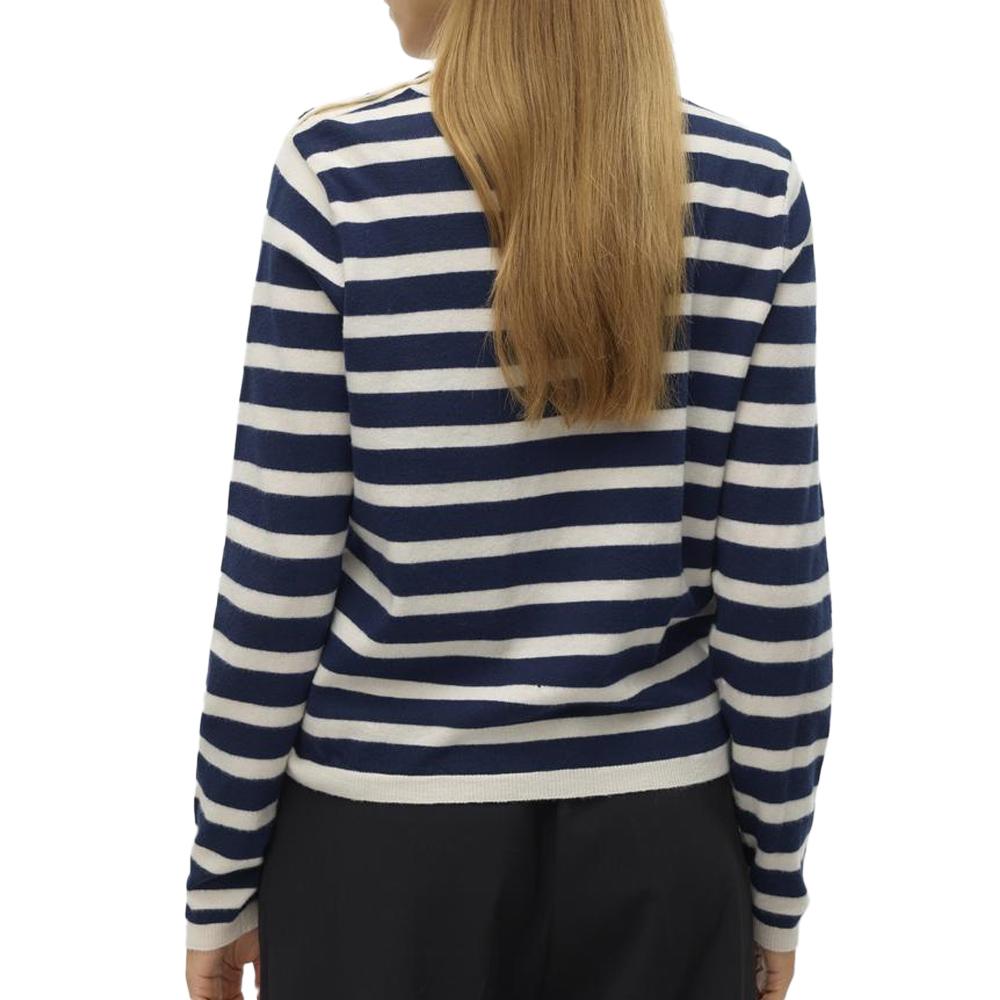 Pull Rayure Marine/Écru Femme Vero Moda Fantastic Button vue 2