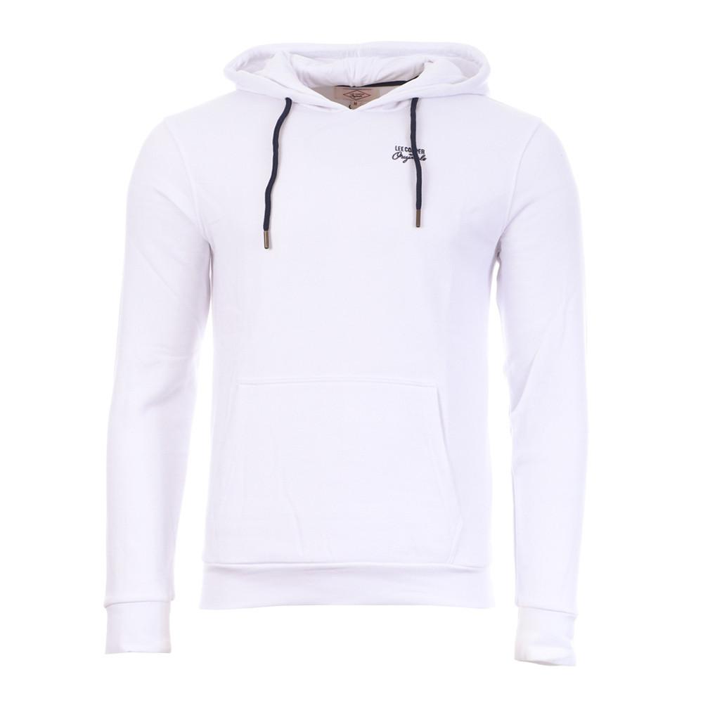 Sweat à capuche Blanc Homme Lee Cooper Odalo pas cher