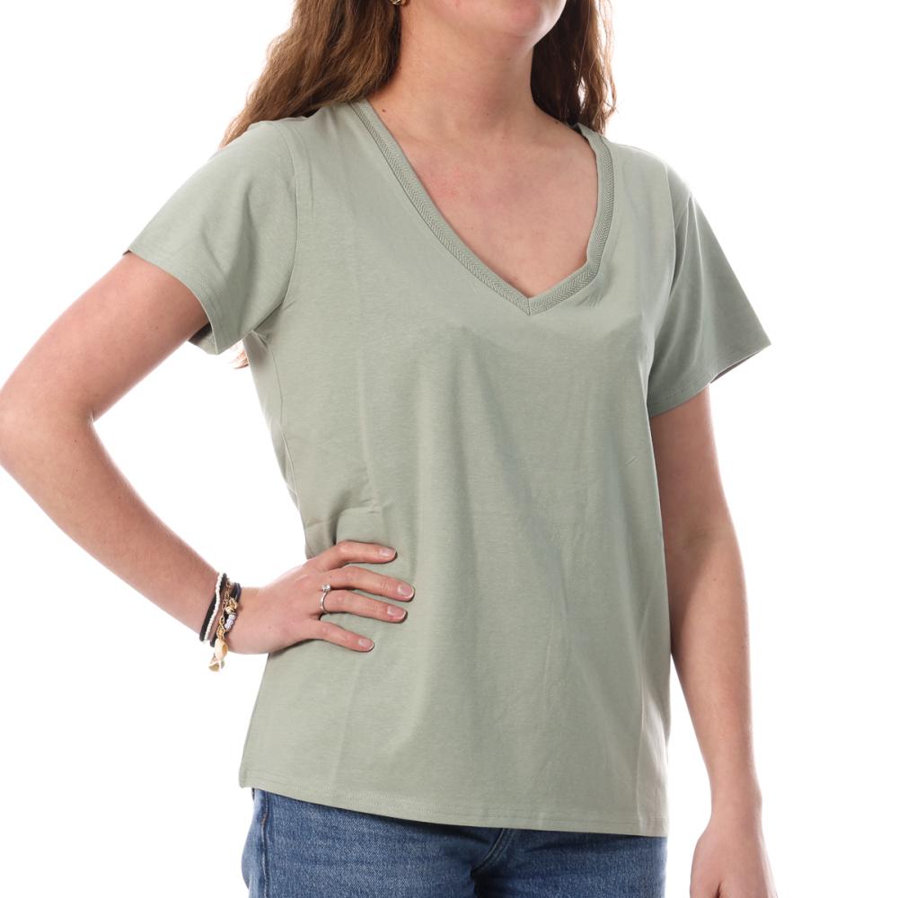 T-shirt Vert Femme Teddy Smith Mia pas cher