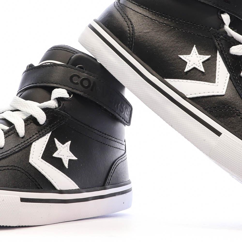 Baskets Noires Garçon Converse Pro Blaze Strap Leather vue 7