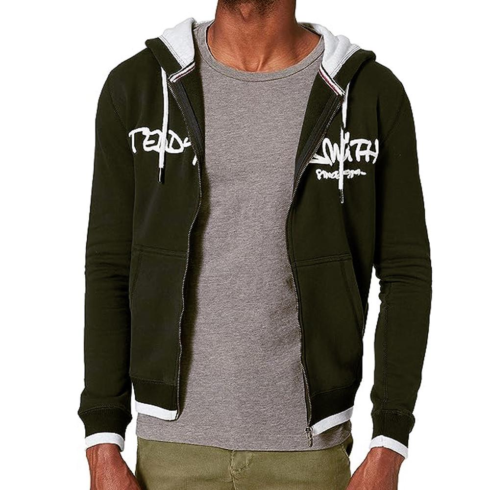 Sweat à capuche Zippé Vert Foncé Homme Teddy Smith Giclass Hoody pas cher