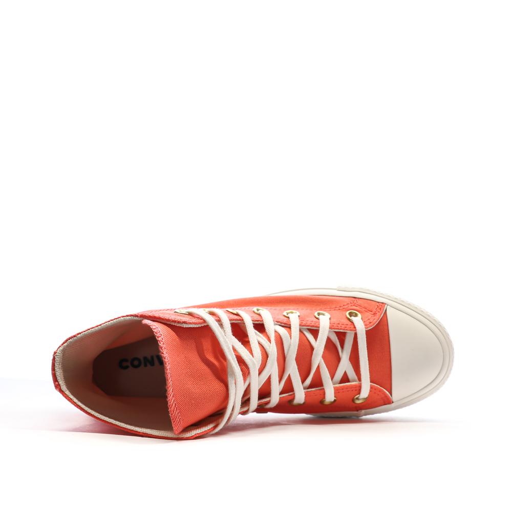 Baskets Oranges Femme Converse Chuck Taylor All Star Platform vue 4