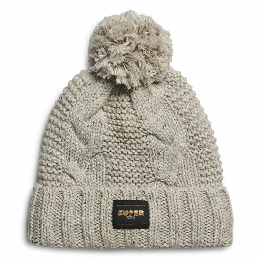 Bonnet Beige Femme Superdry Cable Knit Beanie pas cher
