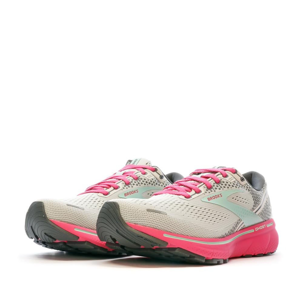 Chaussures de running Grises/Roses Mixte Brooks Ghost 14 vue 6