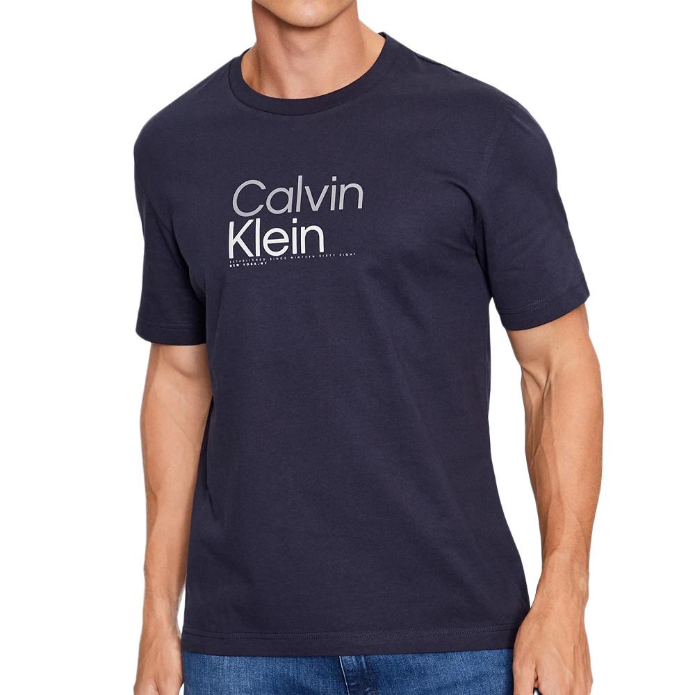 T-shirt Marine Homme Calvin Klein Jeans Logo pas cher