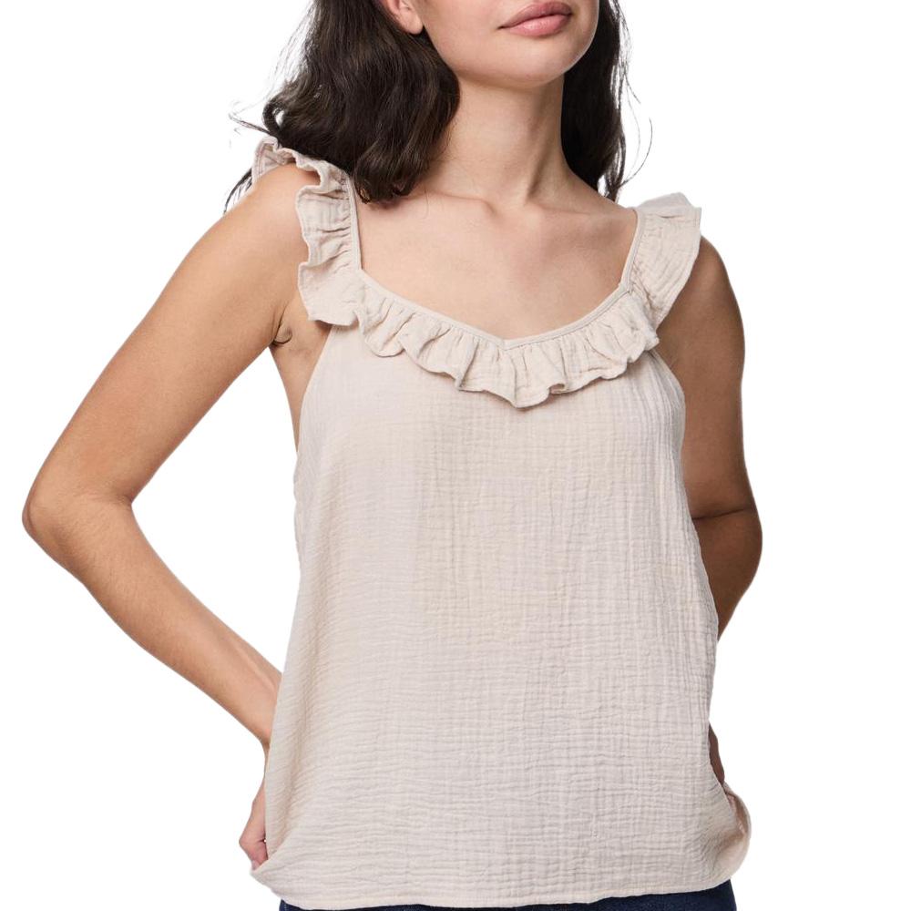 Top Beige Femme Pieces Astina pas cher