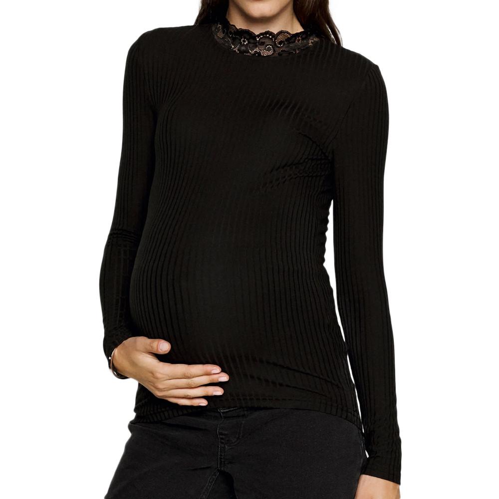 T-Shirt de Grossesse Noir Femme Mamalicious Trinity pas cher