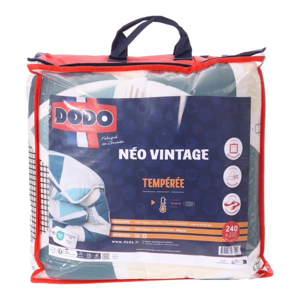 Couette Bleu/Blanche Temperée Vintage Dodo 240x220 pas cher